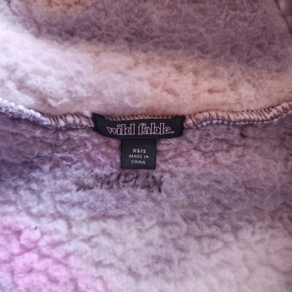 Wild Fable Plush Sherpa Hoodie Jacket - Lavender Multi - Picture 3 of 3